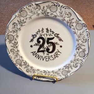 Norcrest Fine China 25th Anniversary Lot Includes Wine Glasses and Cross